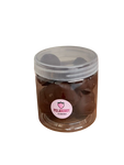 Strawberries dipped in chocolate jar